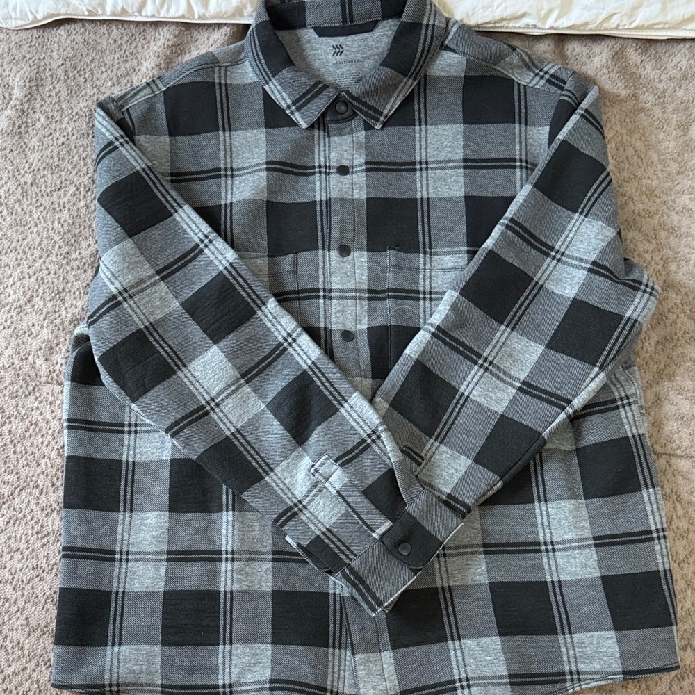 All in Motion Black and Gray Checkered Shirt